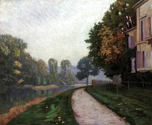 Gustave Caillebotte - Riverbank in Morning Haze