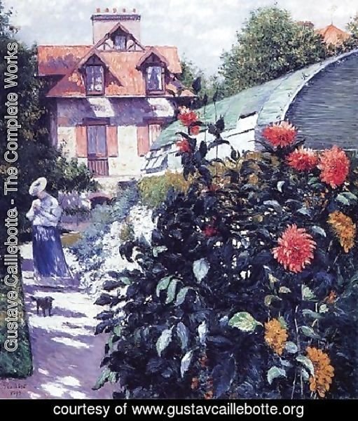 Gustave Caillebotte - Dahlias The Garden At Petit Gennevilliers