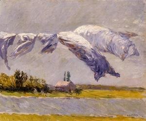 Gustave Caillebotte - Laundry Drying  Petit Gennevilliers