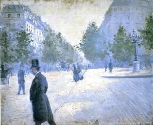 Gustave Caillebotte - Place Saint Augustin  Misty Weather