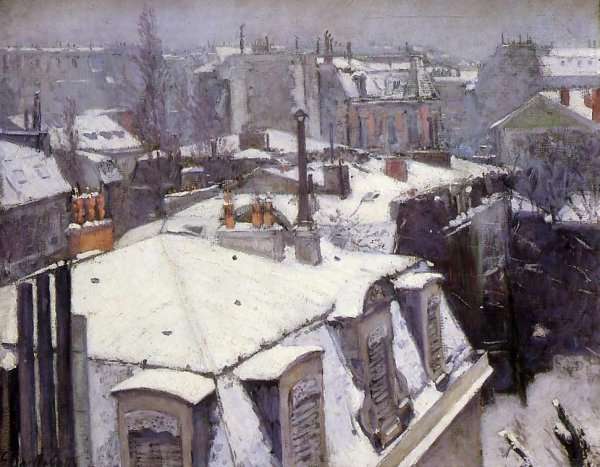 Vue toits, effet de neige (1878) by Gustave Caillebotte