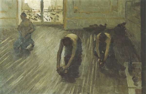 The Floor Scrapers (study) I by Gustave Caillebotte