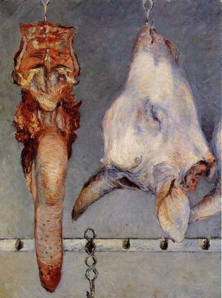Calfs Head And Ox Tongue by Gustave Caillebotte