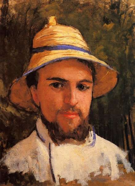 Self Portrait (fragment) Aka Self Portrait Wearing A Summer Hat by Gustave Caillebotte