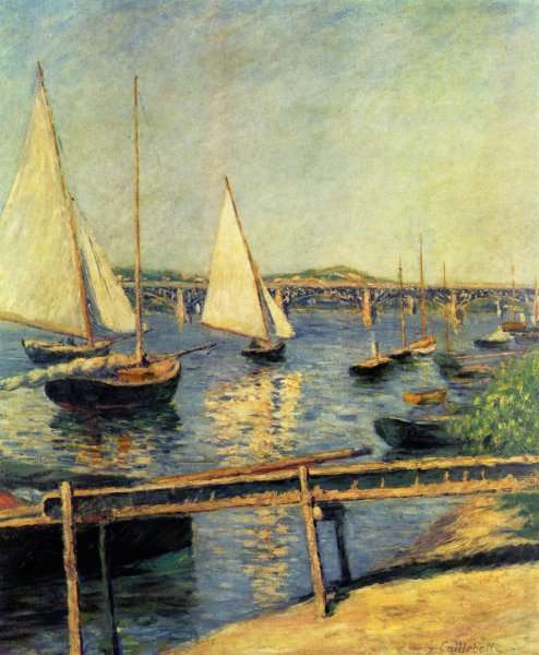 Sailboats In Argenteuil by Gustave Caillebotte