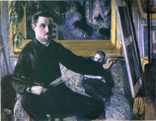 Self Portrait With Easel by Gustave Caillebotte