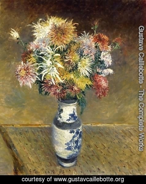 Gustave Caillebotte - Chrysanthemums in a Vase