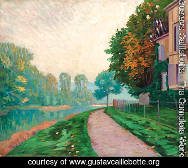 Gustave Caillebotte - Bord de riviere, effet de brume matinale