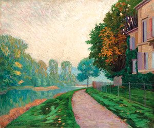 Gustave Caillebotte - Bord de riviere, effet de brume matinale