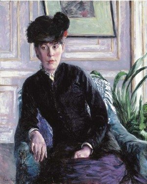Gustave Caillebotte - Portrait de jeune femme dans un interieur (Portrait de Mme H)