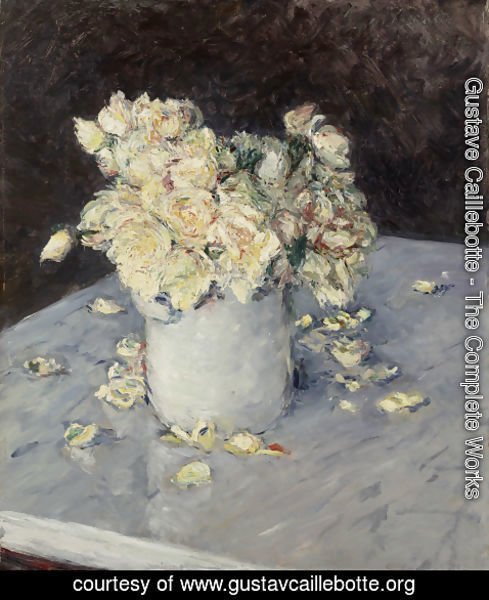 Gustave Caillebotte - Roses jaunes dans un vase