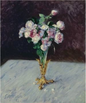 Bouquet De Roses Dans Un Vase De Cristal