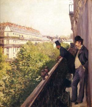 Gustave Caillebotte - A Balcony, Boulevard Haussmann