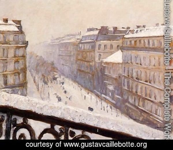 Gustave Caillebotte - Boulevard Haussmann  Snow