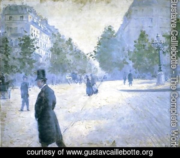 Gustave Caillebotte - Place Saint Augustin  Misty Weather
