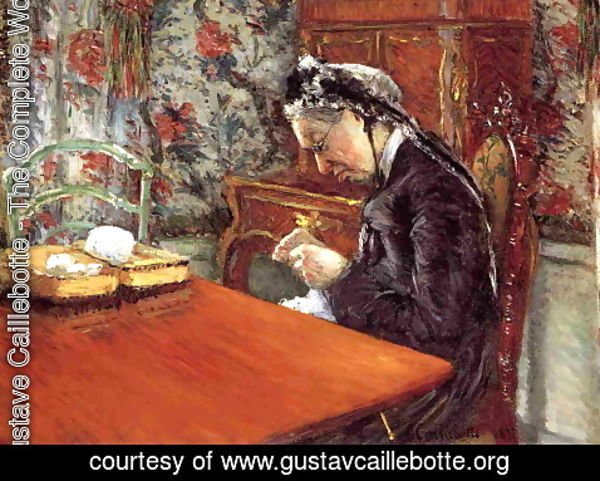 Gustave Caillebotte - Portrait Of Madame Boissiere Knitting