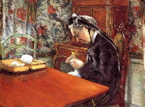 Gustave Caillebotte - Portrait Of Madame Boissiere Knitting
