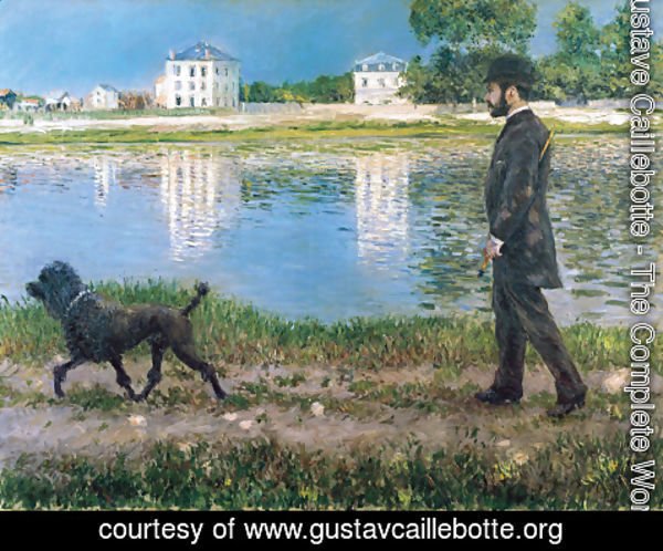 Gustave Caillebotte - Richard Gallo And His Dog At Petit Gennevilliers