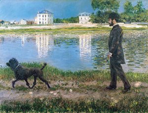 Gustave Caillebotte - Richard Gallo And His Dog At Petit Gennevilliers