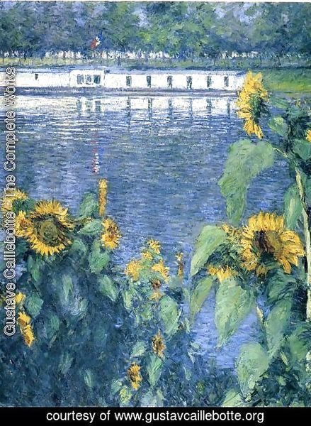 Gustave Caillebotte - Sunflowers On The Banks Of The Seine