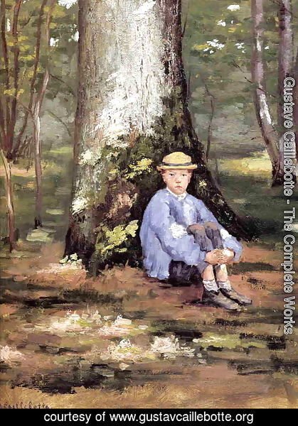 Gustave Caillebotte - Yerres  Camille Daurelle Under An Oak Tree