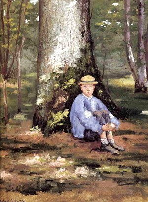 Gustave Caillebotte - Yerres  Camille Daurelle Under An Oak Tree